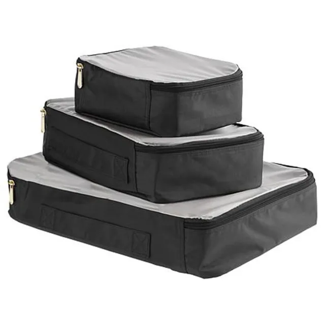 Samantha Brown Luggage Microfiber Packing Cubes 3-piece Set ~Black
