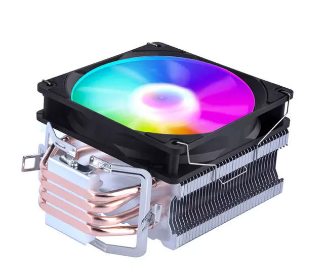 160W CPU Cooler Heatpipe Heatsink 120mm 3/4 Pin PWM Fan RGB LGA For Inter 12th