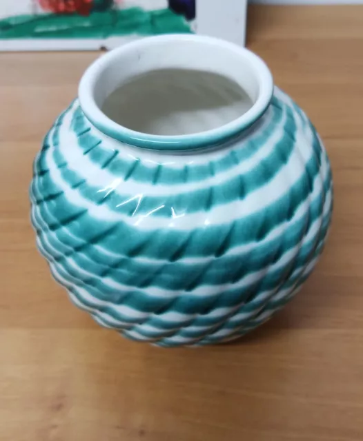 Vase grün geflammt Gmundner Keramik Höhe ca. 12cm