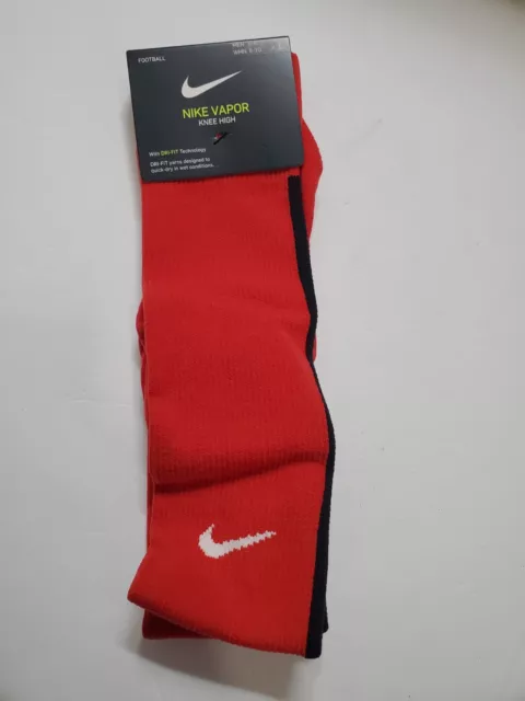 Nike Vapor Knee High Football Socks Red Black medium