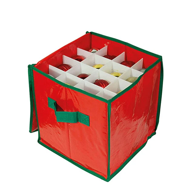 64 Rejillas Adorno de Navidad Caja de Almacenamiento Estuche de Conservación Árbol de Navidad Decorati-DB