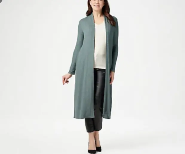 LISA RINNA COLLECTION Open Front Duster Cardigan Light - PicClick UK