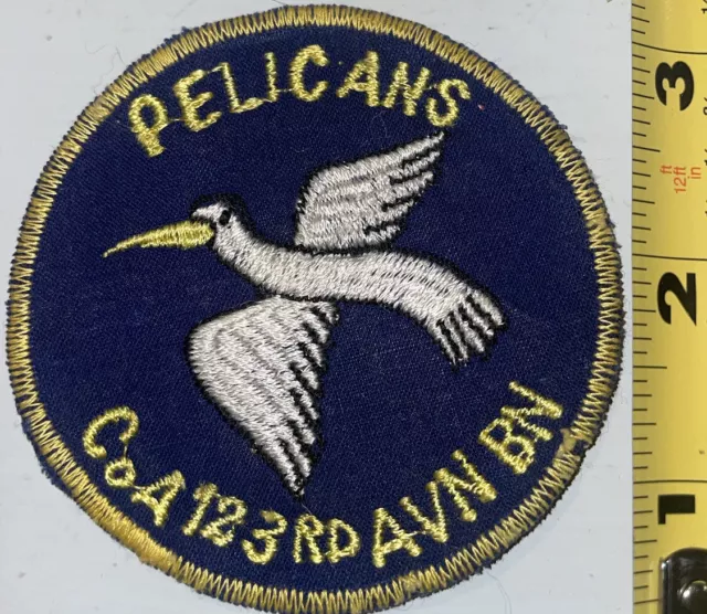 Vietnam War 123rd Aviation Battalion Company A Pelicans Patch Attributed