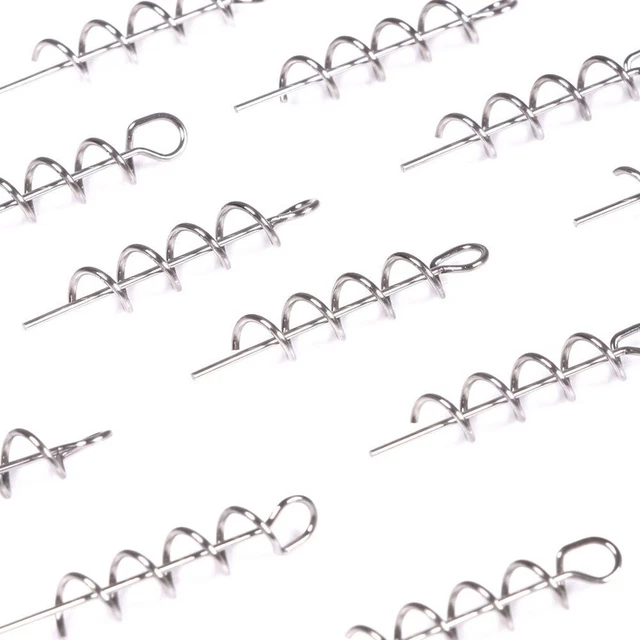 Lot De 100 Broches à Ressort Pour Leurres Souples - Crochets De Pêche Twist Lock - Acier Inoxydable - Fixation Appât