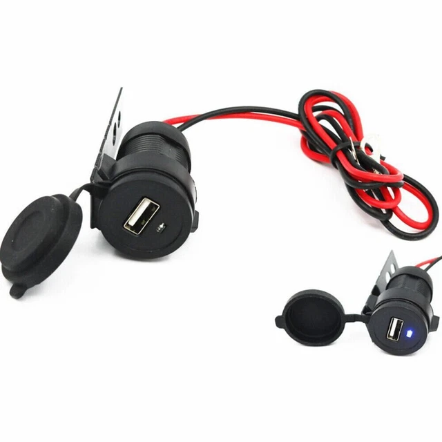 12V À 5V Moto Mobile Téléphone Chargeur USB Adaptateur Secteur Douille Noir