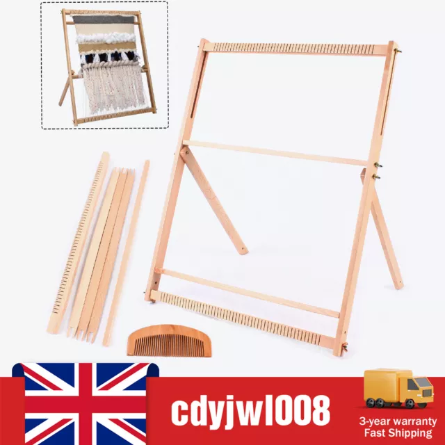 Wooden Handmade Weaving Loom Frame Tapestry Weaving Kit With Comb And Bobbin