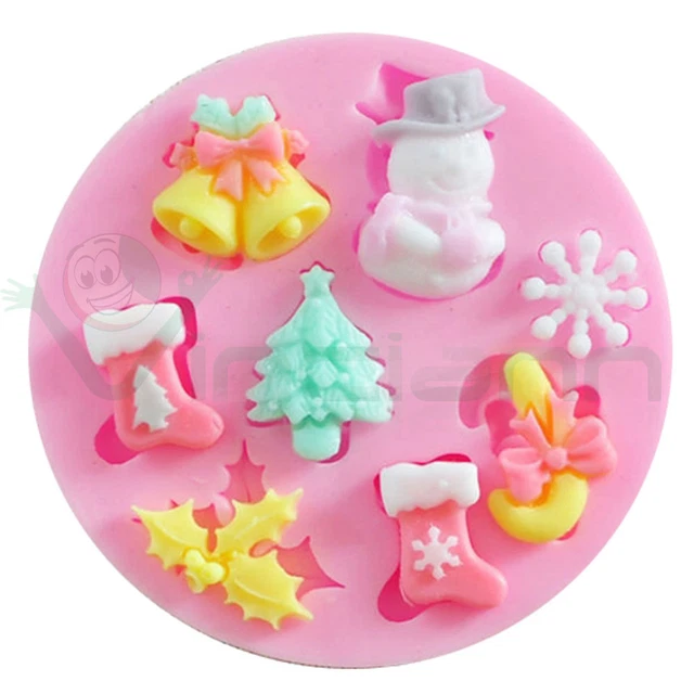 Stampo silicone Decorazioni Natalizie fondente pasta zucchero Cake Design Natale