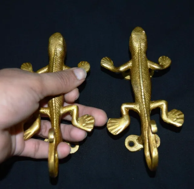 Brass Golden Lizard Shape Door Handle Almirah & Cupboard Door Handle Gk 616