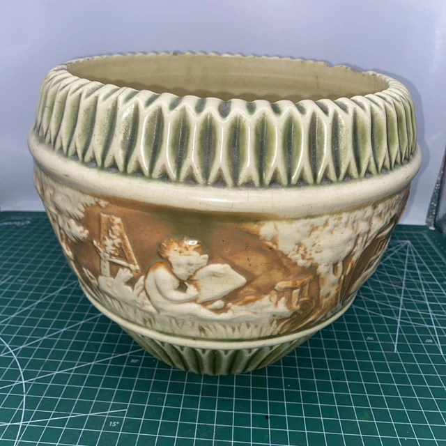 VINTAGE ROSEVILLE POTTERY Donatello 9" High Jardiniere Planter $89.00