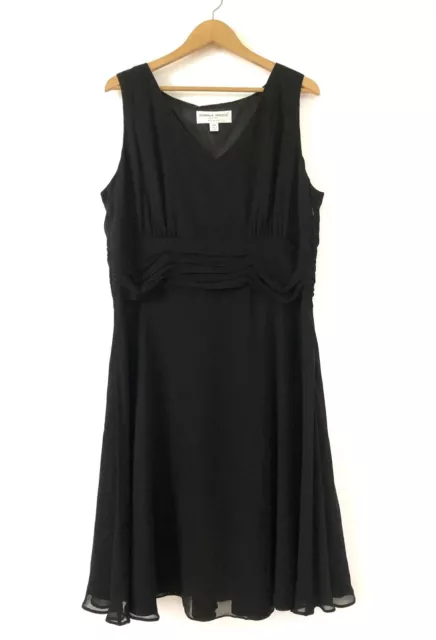 Donna Ricco New York Woman Black Sleeveless 100% Silk Evening/Cocktail Dress 18W