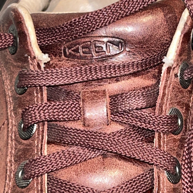 KEEN PRESIDIO WOMEN'S Red Leather Closed Toe LaceUp Low Top Hiking