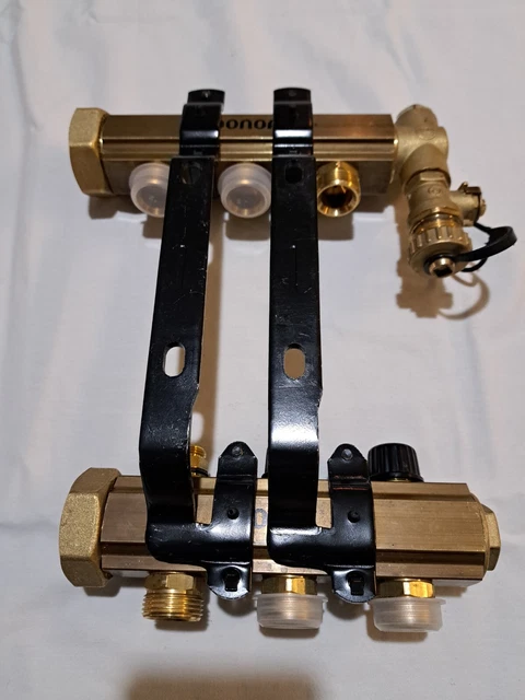 jouodn Heating Manifold Brass, 3 Branch with1/2" connectors