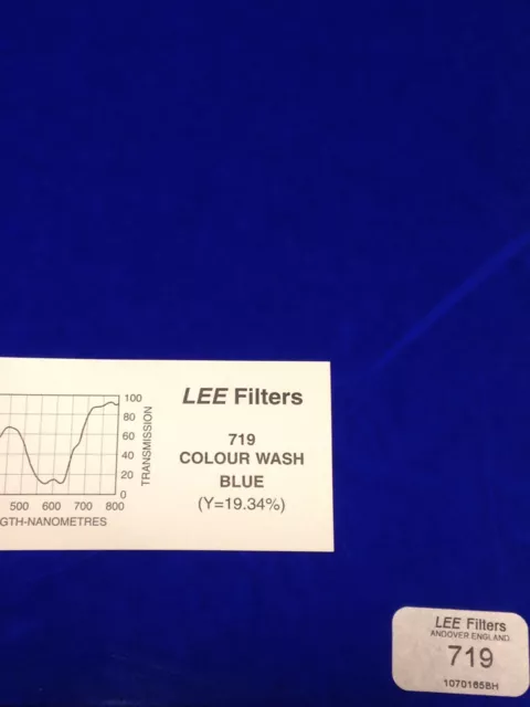 Lee Filters L719 Colour Wash Blue Beleuchtung Gel Blatt 21 Zoll x 24 Zoll