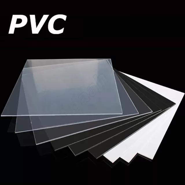 PVC Kunststoff Platte Hartplatte Schwarz/Weiß/Transparent 0.2mm-4mm Dick & Größe