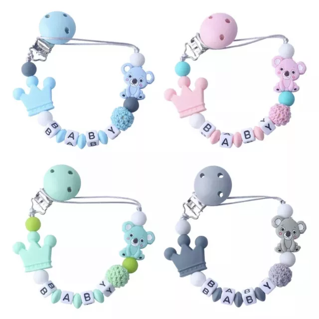 Baby Dummy Clip Pacifier Chain Silicone Wooden Baby Shower Gift