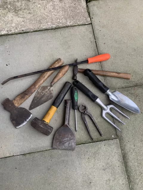 Job Lot Mixed Hand Tools Lump Hammer Pry Bar