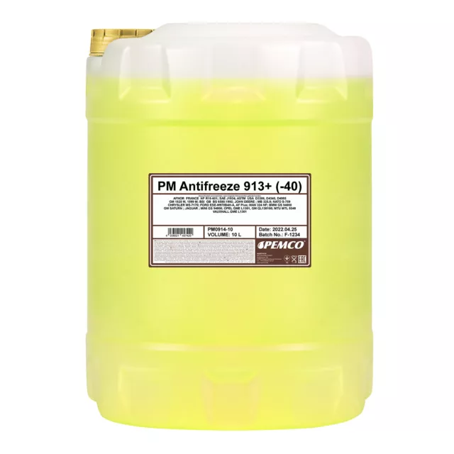 10 (1x10) Liter PEMCO ANTIFREEZE 913+ Frostschutz Fertiggemisch (-40°C)