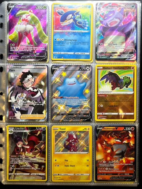 Pokemon TCG Card Binder Collection Lot Shiny/V/VMAX/Gallery/ 100+ MINT Cards