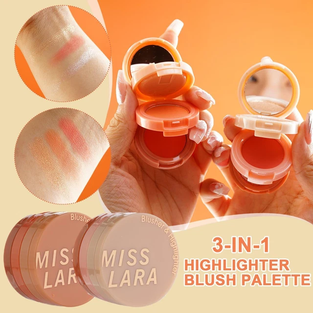 Paleta de polvo resaltador 3 en 1 rubor mate sombra de ojos larga duración cara Y2 D0R0