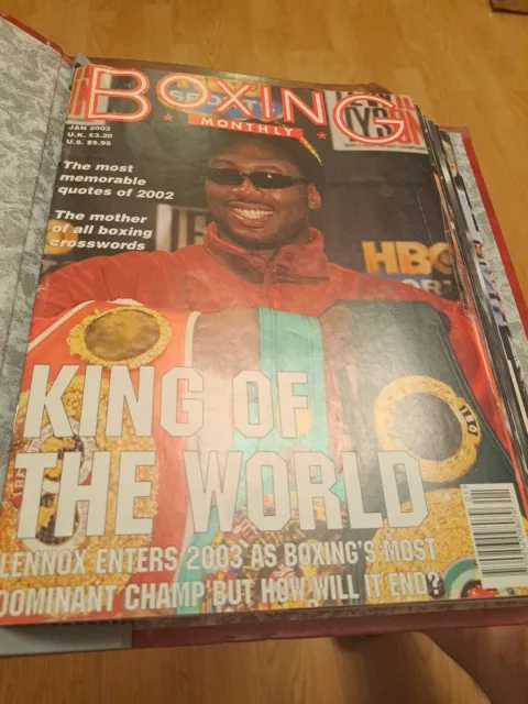 12 x Boxing Monthly Magazines - 2003 (Comes In a Red Leather Binder Folder)