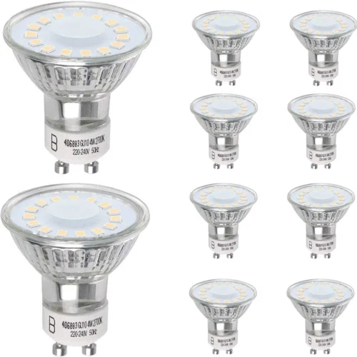 KEPLIN GU10 Led Bulbs, Pack of 10, 50 W Halogen Bulb Equivalent, 4W 350lm,...