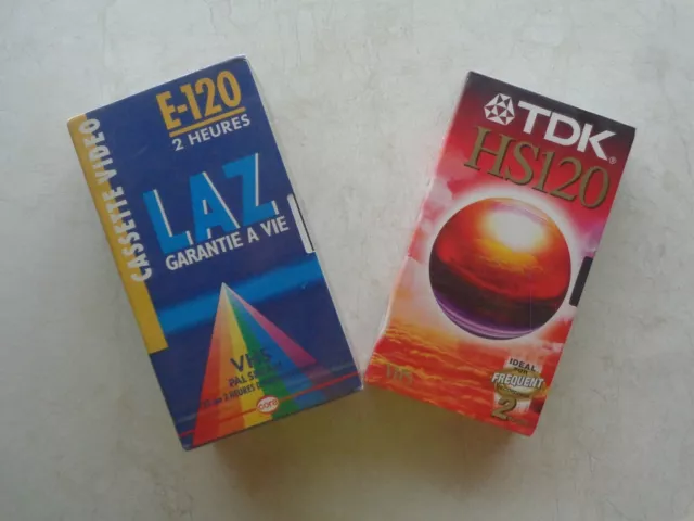 3 Cassette Video VHS LAZ & TDK 120 - K7 Neuf