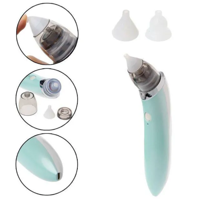 Electric Baby Silicone Nasal Aspirator Vacuum Sucker Nose Mucus Snot Cleaner