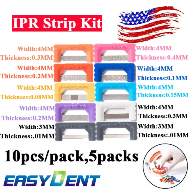 5Pack Dental IPR Strips Orthodontic Interproximal Reduction Kits EASYINSMILE USA