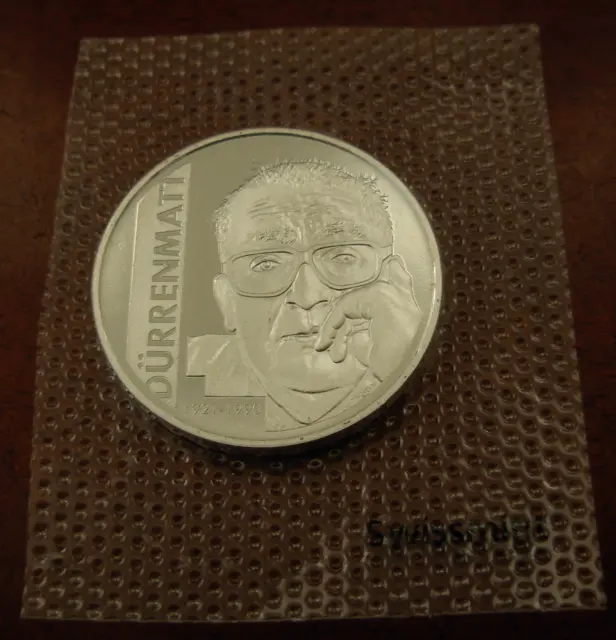 Switzerland 2021 Silver 20 Francs Friedrich Dürrenmatt Original Mint Sealed BU