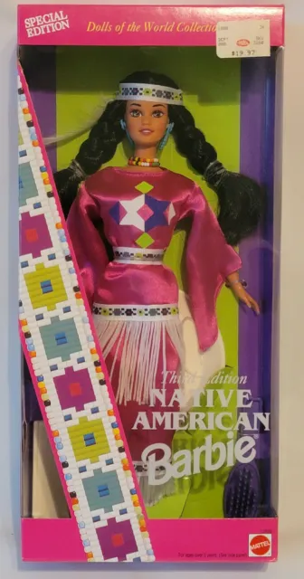 Vintage Dolls of the World Native American Barbie Special Ed 3rd Ed #12699 NIB
