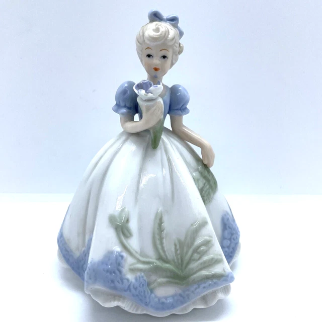 SBL Regal House Collection Vintage Lady Woman Blue Ballgown Figurine Ornament