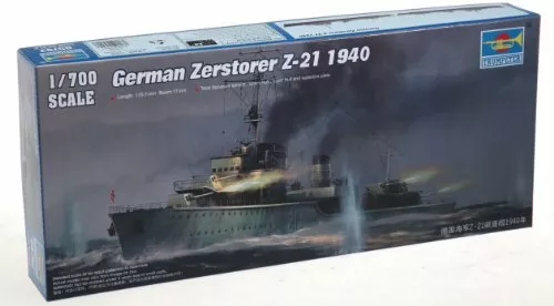 German Destroyer Zerstorer Z-21 1940 Battleship Plastic Kit 1:700 Model 5792