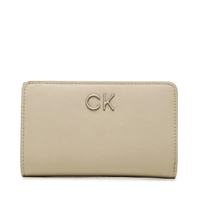 Calvin Klein portafoglio donna con logo portacarte borsellino 14x9x3 cm  Beige