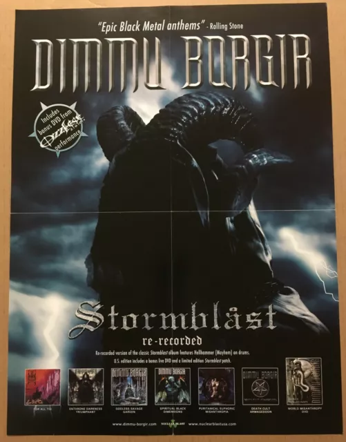 Very Rare Dimmu Borgir Eonian Shagrath Double-Sided T-Shirt Black Metal  Size 3XL