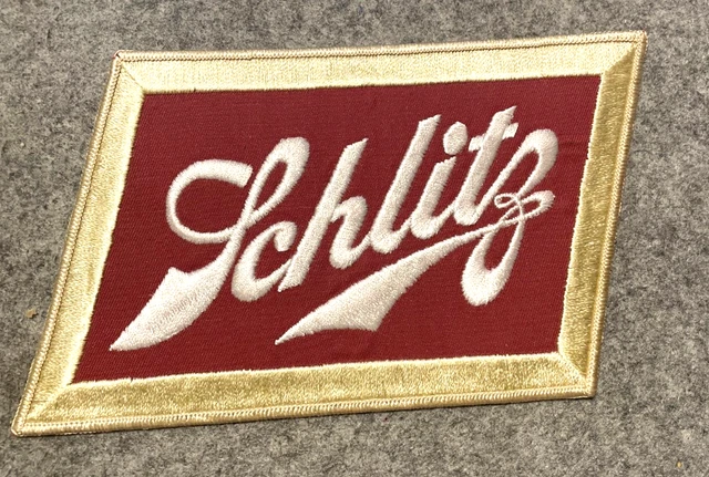 VINTAGE 60s 70s SCHLITZ BEER EMBROIDERED DRIVER JACKET PATCH MILWAUKEE PABST