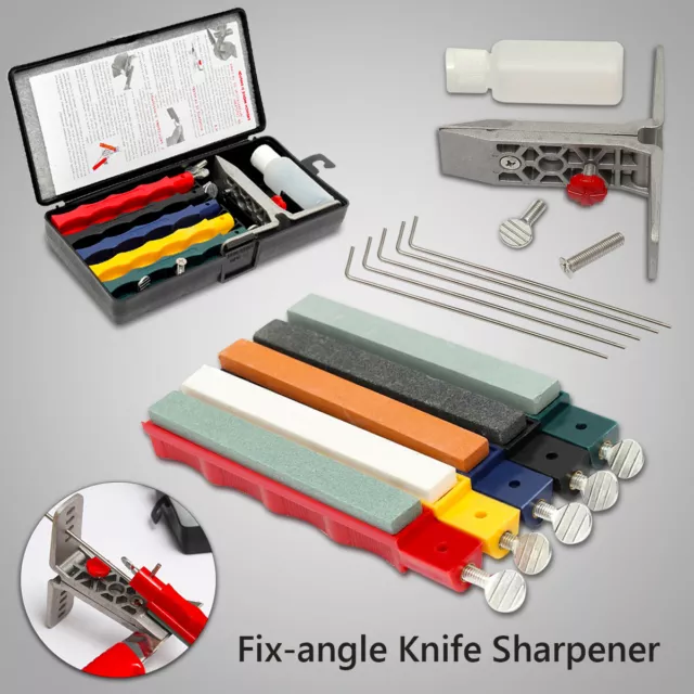 Fix-Angle Knife Sharpener Professional Kitchen Sharpening System + 5 Whetstone