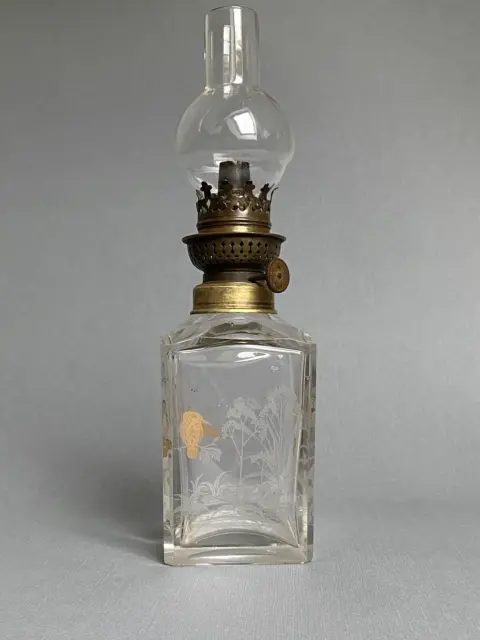 Rare lampe à pétrole en cristal signée Saint Louis 1900 2