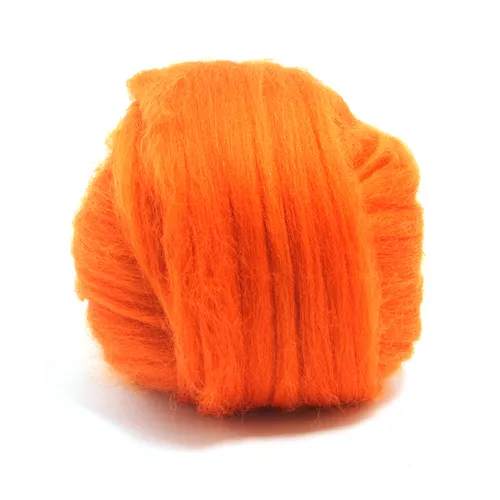 50g Dyed Merino Wool Top Pumpkin Orange Dreads Needle Spinning Felting Roving
