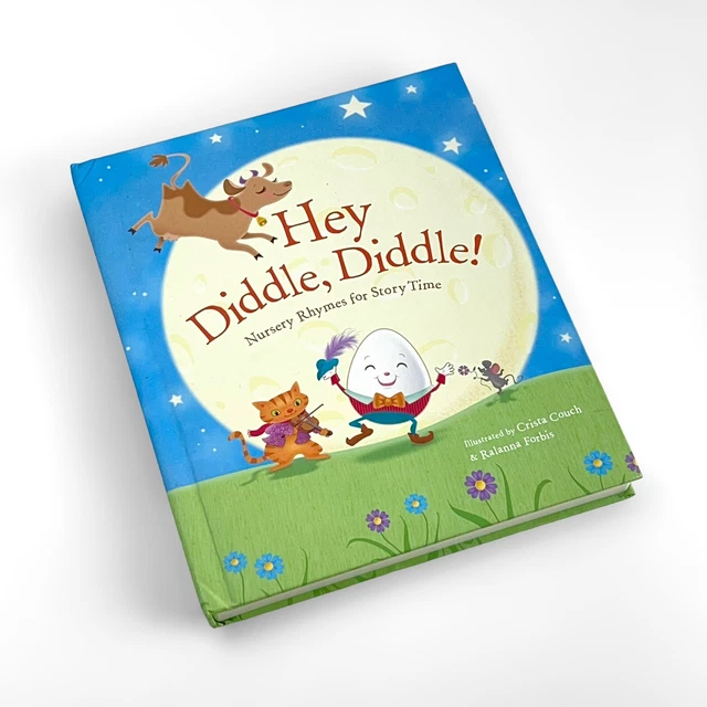 Hallmark Recordable Storybook Hey Diddle, Diddle Nursery Rhymes Book EUC WORKS