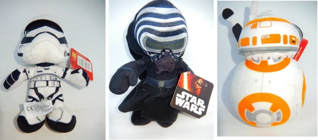 Star Wars Lot De 3 Peluches Neuves Mais Salies Par Le Stockage 15/20 Cm Environ