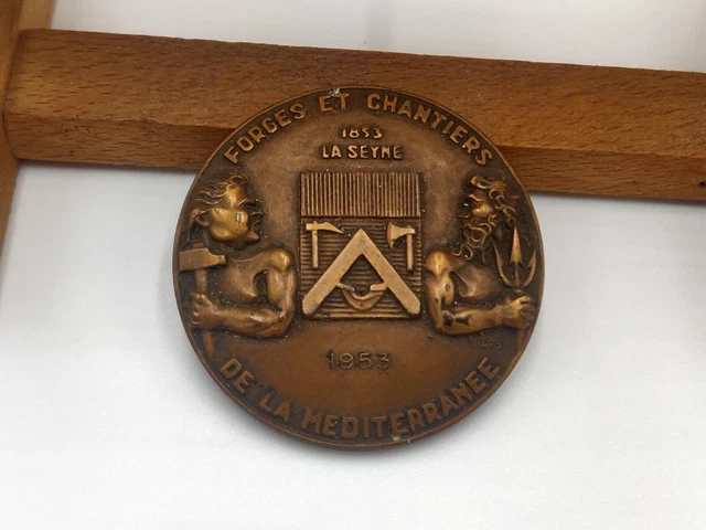 Médaille forges et chantiers de la Méditerranée 1957 TTB en