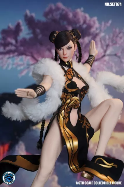 In Stock SUPER DUCK SET074 1/6 Chun-Li kung Fu Goddess Cheongsam Clothes&Head