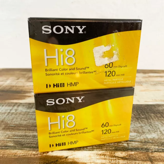 [NEW] 2 Pack Sony Hi8 60 min Digital8 120 min Hi8 HMP Blank Cassette Tapes