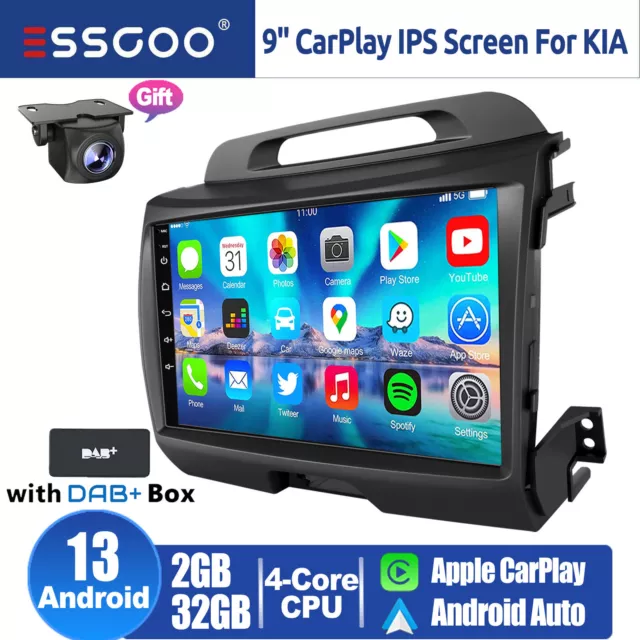 DAB+ Carplay For KIA Sportage 3 10-2016 Car Stereo Android 13 Head Unit GPS NAV