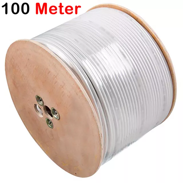 100M RG59 Shotgun 2 Core CCTV Video and Power Cable Drum White DVR Video Coax