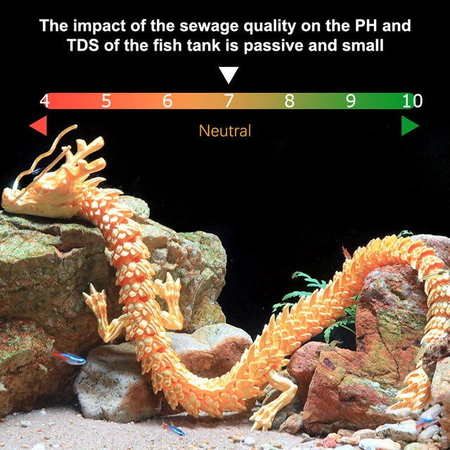 3D PRINTED ARTICULATED Dragon Fish Tank Landscaping Decoration Home