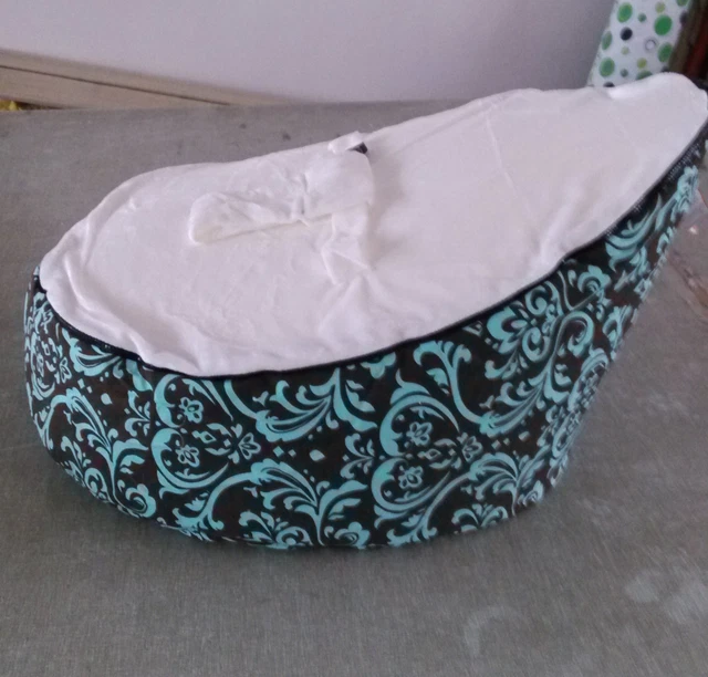 Canvas white Vine Baby infant Bean Bag Snuggle Bed Portable Seat NO Filling