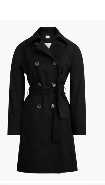 J Crew Women's Oversized Trench Coat Black. 100% Cotton. New with tags. Size 6
