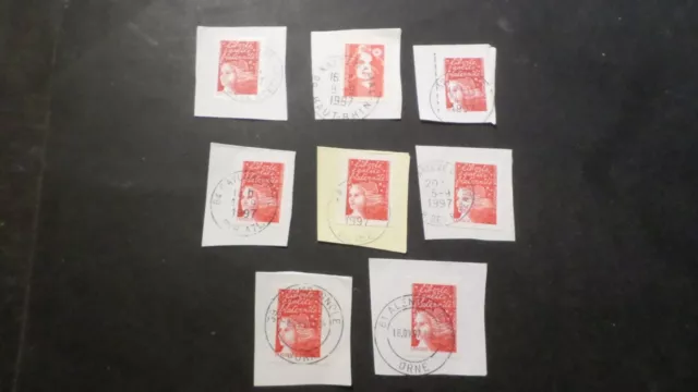 FRANCE LOT  timbres MARIANNE LIBERTE' AUTOADHESIFS oblitérés CACHETS RONDS