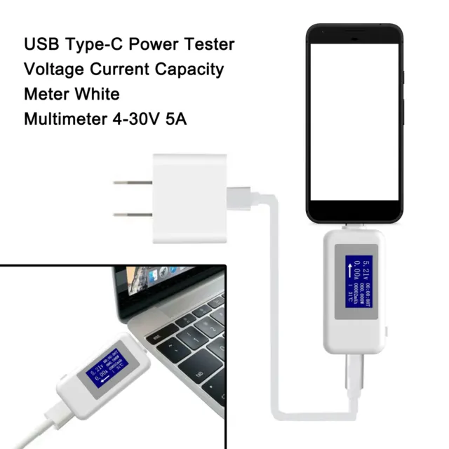 Tester Di Alimentazione USB Type-C Misuratore Di Corrente Di Tensione 4-30V 5A